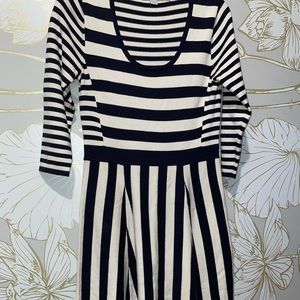 Navy  and white striped Boden dress.